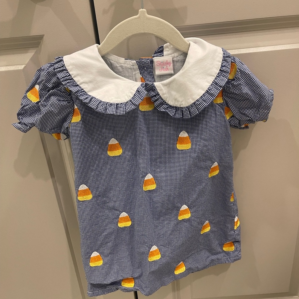 Cute Blue and White Candy Corn Dress